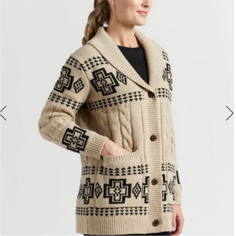 Pendleton Harding Lambswool Cable Cardigan